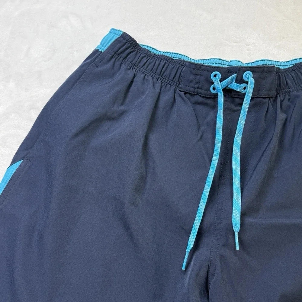 Nike Swim Trunks‎ XL Navy Blue Lined Athletic Shorts Swoosh